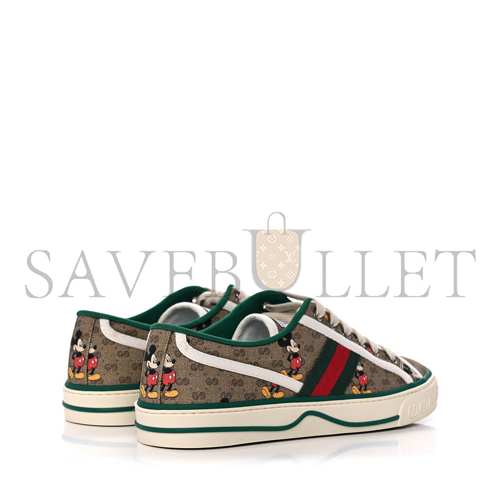 GUCCI X DISNEY MINI VINTAGE GG SUPREME MONOGRAM MICKEY MOUSE 1977 TENNIS SNEAKERS 